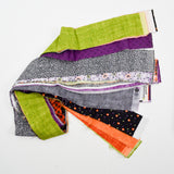 Purple, Black, Orange + Green 2.5" Width Fabric Strip Bundle