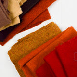 Orange + Brown Hand Dyed Wool Woven Fabric for Rug Hooking