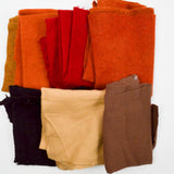 Orange + Brown Hand Dyed Wool Woven Fabric for Rug Hooking