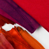 Pink, Purple + Red Hand Dyed Wool Woven Fabric for Rug Hooking