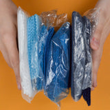 Blue + White 4" + 5" Cut Squares Woven Fabric Bundle
