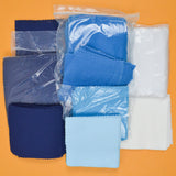 Blue + White 4" + 5" Cut Squares Woven Fabric Bundle