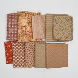 Tan + Burnt Orange Quilting Weight Woven Fabric Bundle