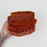 Brick Red + Burnt Orange Quilting Weight Woven Fabric Bundle
