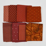 Brick Red + Burnt Orange Quilting Weight Woven Fabric Bundle