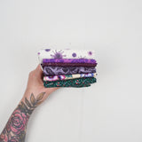 Purple Virus + Floral Print Quilting Weight Woven Fabric Bundle