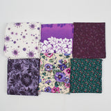 Purple Virus + Floral Print Quilting Weight Woven Fabric Bundle