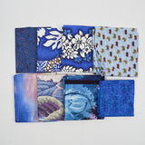 Blue, Purple + White Quilting Weight Woven Fabric Bundle