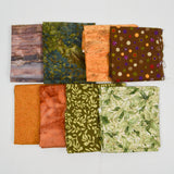 Brown, Orange + Green Quilting Weight Woven Fabric Bundle