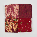 Maroon + Beige Flannel + Quilting Weight Woven Fabric Bundle