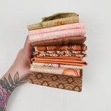 Beige, Brown + Pink Quilting Weight Woven Fabric Bundle