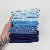 Blue Quilting Weight Woven Fabric Bundle