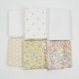 White, Yellow + Pink Quilting Weight Woven Fabric Bundle