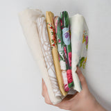 Beige + Floral Quilting Weight Woven + Sheeting Fabric Bundle