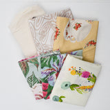 Beige + Floral Quilting Weight Woven + Sheeting Fabric Bundle