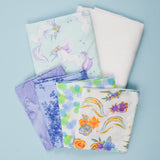 Purple, Blue + White Quilting Weight Woven Fabric Bundle