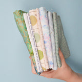 Green, White, Pink + Gold Quilting Weight Woven Fabric Bundle
