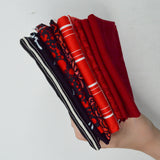 Red, Black + White Quilting Weight Woven Fabric Bundle