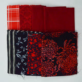Red, Black + White Quilting Weight Woven Fabric Bundle