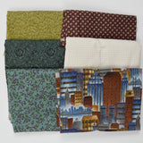 Green + Brown Quilting Weight Woven Fabric Bundle