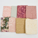 Muted Pink, Beige + Green Quilting Weight Woven Fabric Bundle