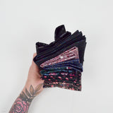 Black, Pink + Purple Quilting Weight Woven Fabric Bundle
