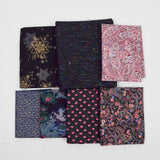 Black, Pink + Purple Quilting Weight Woven Fabric Bundle