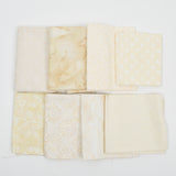 Off-White + White-on-White Calico Print Quilting Weight Woven Fabric Bundle