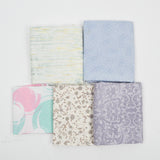 Pastel Blue, Gray + Green Quilting Weight Woven Fabric Bundle
