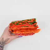 Orange + Green Batik Quilting Weight Woven Fabric Bundle