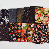 Black, Red, Green + Gold Quilting Weight Woven Fabric Bundle