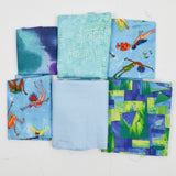 Blue + Green Quilting Weight Woven Fabric Bundle