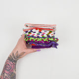 Green, Purple + Orange Quilting Weight Woven Fabric Bundle