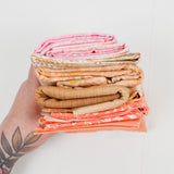 Tan + Coral Quilting Weight Woven Fabric Bundle