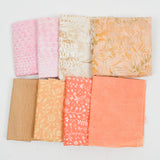 Tan + Coral Quilting Weight Woven Fabric Bundle