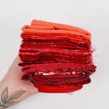 Red + Orange Quilting Weight Woven Fabric Bundle