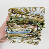 Brown, Green + Blue Quilting Weight Woven Fabric Bundle