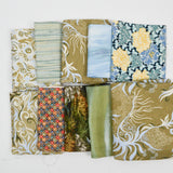 Brown, Green + Blue Quilting Weight Woven Fabric Bundle