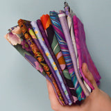 Purple + Gold Floral Quilting Weight Woven Fabric Bundle