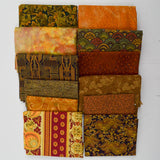 Brown, Orange + Green Quilting Weight Woven Fabric Bundle