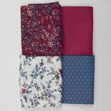 Maroon, Blue + White Woven Fabric Bundle