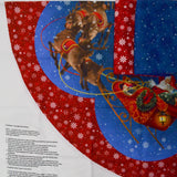 Blue + Red Reindeer Tree Skirt Panel - 44" x 44"