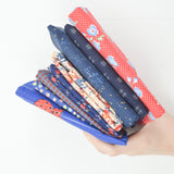 Red, Blue + White Floral Woven Fabric Bundle