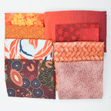 Orange + Red Woven Fabric Bundle