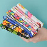 Assorted Colorful Illustration Print Woven Fabric Bundle