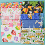 Assorted Colorful Illustration Print Woven Fabric Bundle