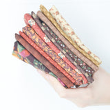 Red, Brown + Orange Autumnal Woven Fabric Bundle