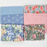Blue, Pink + Green Woven Fabric Bundle
