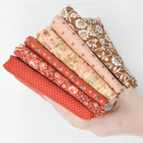 Red, Pink + Brown Woven Fabric Bundle