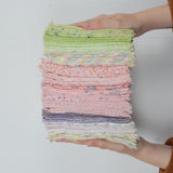 Pastel Pink, Green + Purple Cut Squares Woven Fabric Bundle